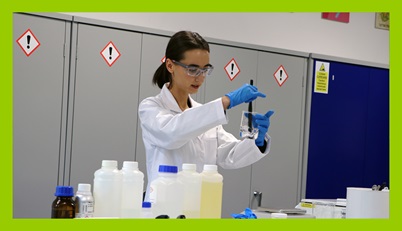 Female scientist working in a lab